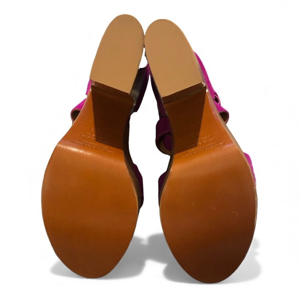 NEW Ralph Lauren Collection Alannah Fuchsia Suede Platform Heels Shoes 7.5 Gift - Picture 5 of 6